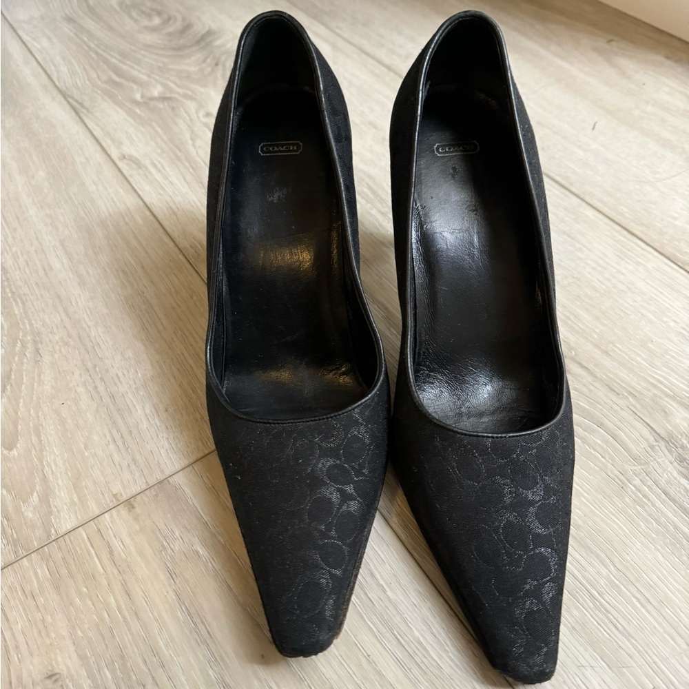 Coach fabric heels with a little sheen